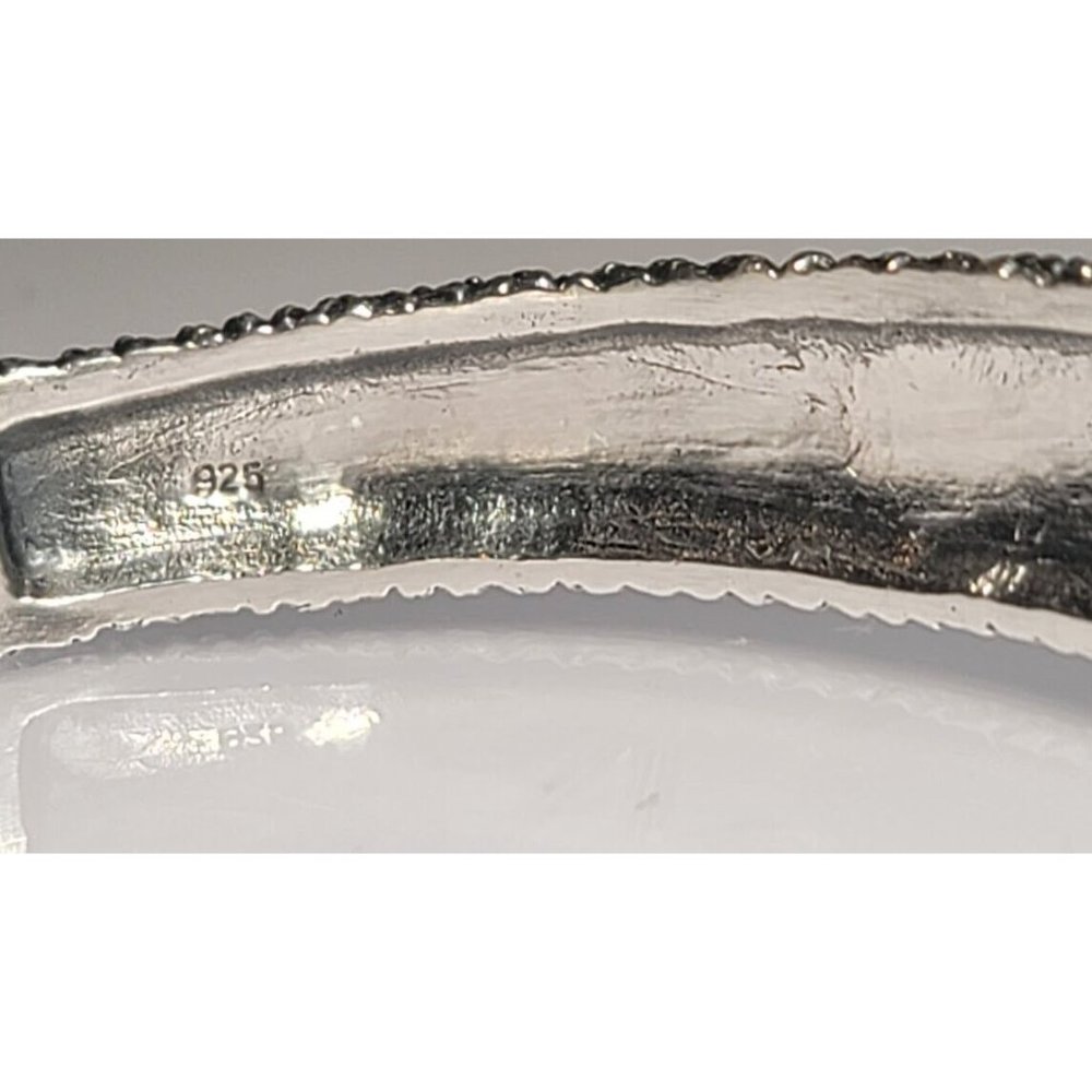 Real Solid 925 Sterling Silver Cuff Bangle Bracel… - image 2